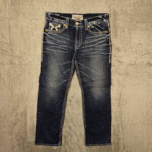 Big Star Pioneer Bootcut Jeans Men’s 36R Dark Wash Distressed Buckle Denim